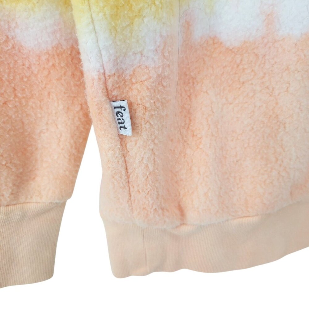 Feat Clothing Tie-Dye Blanket Blend Hoodie White Pastel Rainbow Gradient Womens - Picture 7 of 8